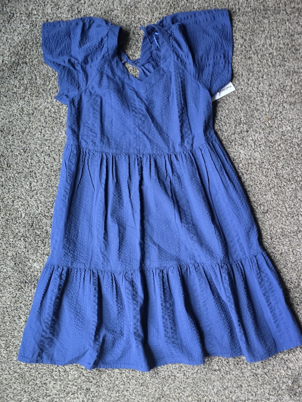 Kohl's Royal Blue Textured Tiered Dress